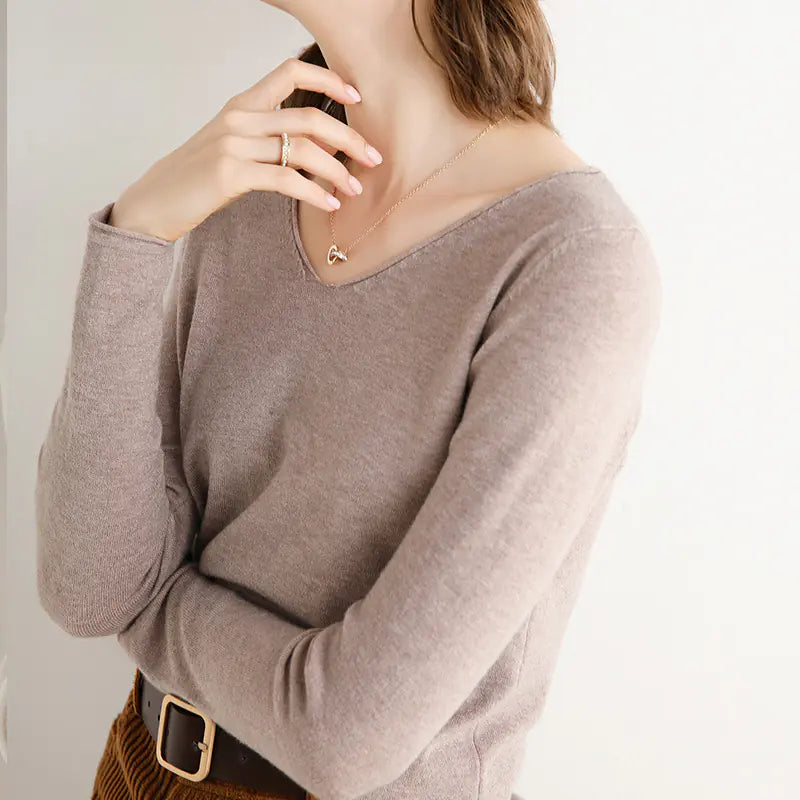 Loose V-Neck Knit Sweater