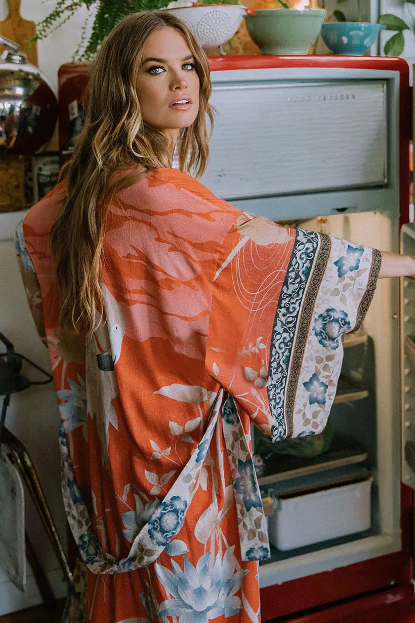 Floral Kimono Beach Cover-Up