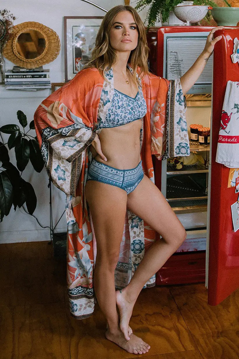 Floral Kimono Beach Cover-Up