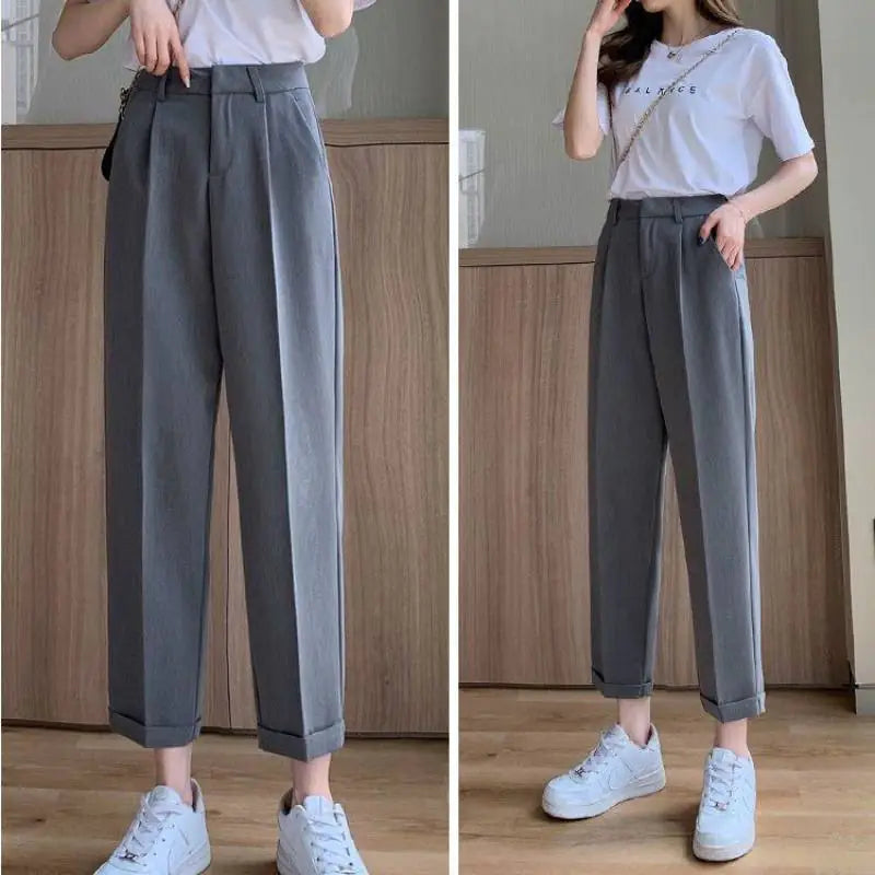 High-Waisted Cropped Trousers