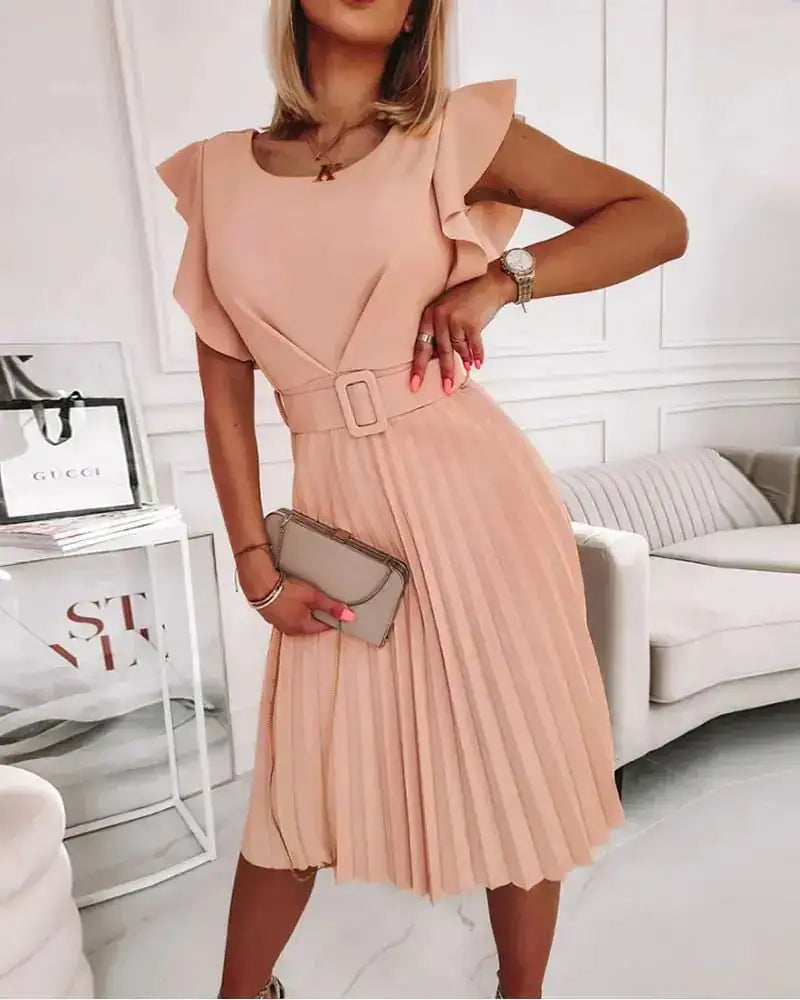 Soft Crepe Pleated Dress