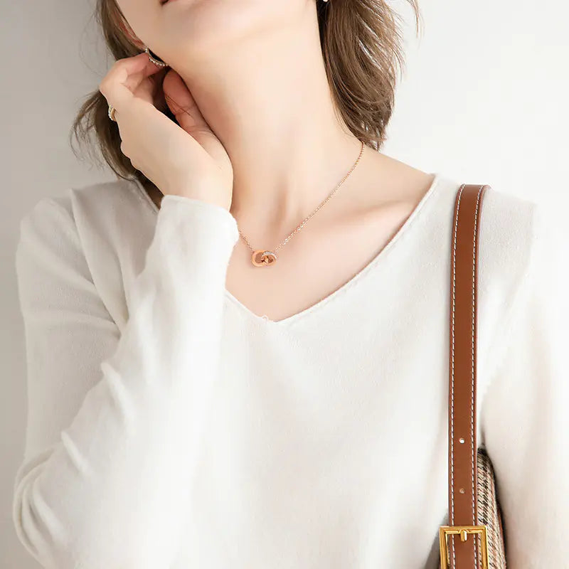 Loose V-Neck Knit Sweater