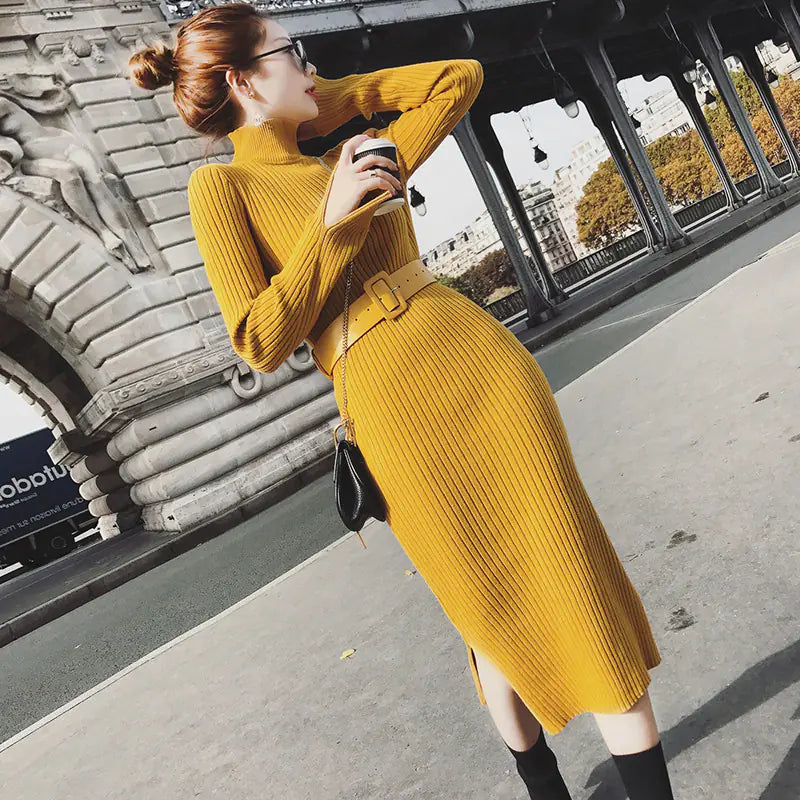 Comfort Knit Belted Dress