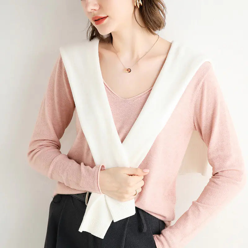 Loose V-Neck Knit Sweater