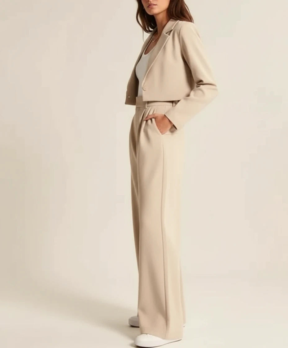 High Waist Straight Trousers