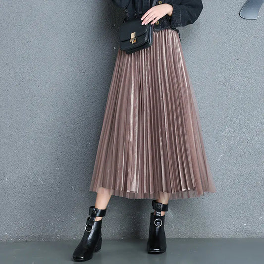 Pleated Tulle Skirt