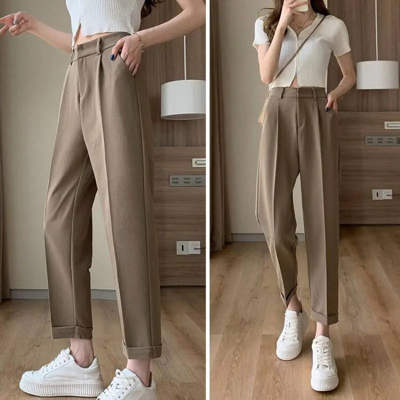 High-Waisted Cropped Trousers