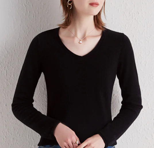 Loose V-Neck Knit Sweater
