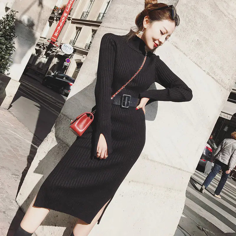 Comfort Knit Belted Dress