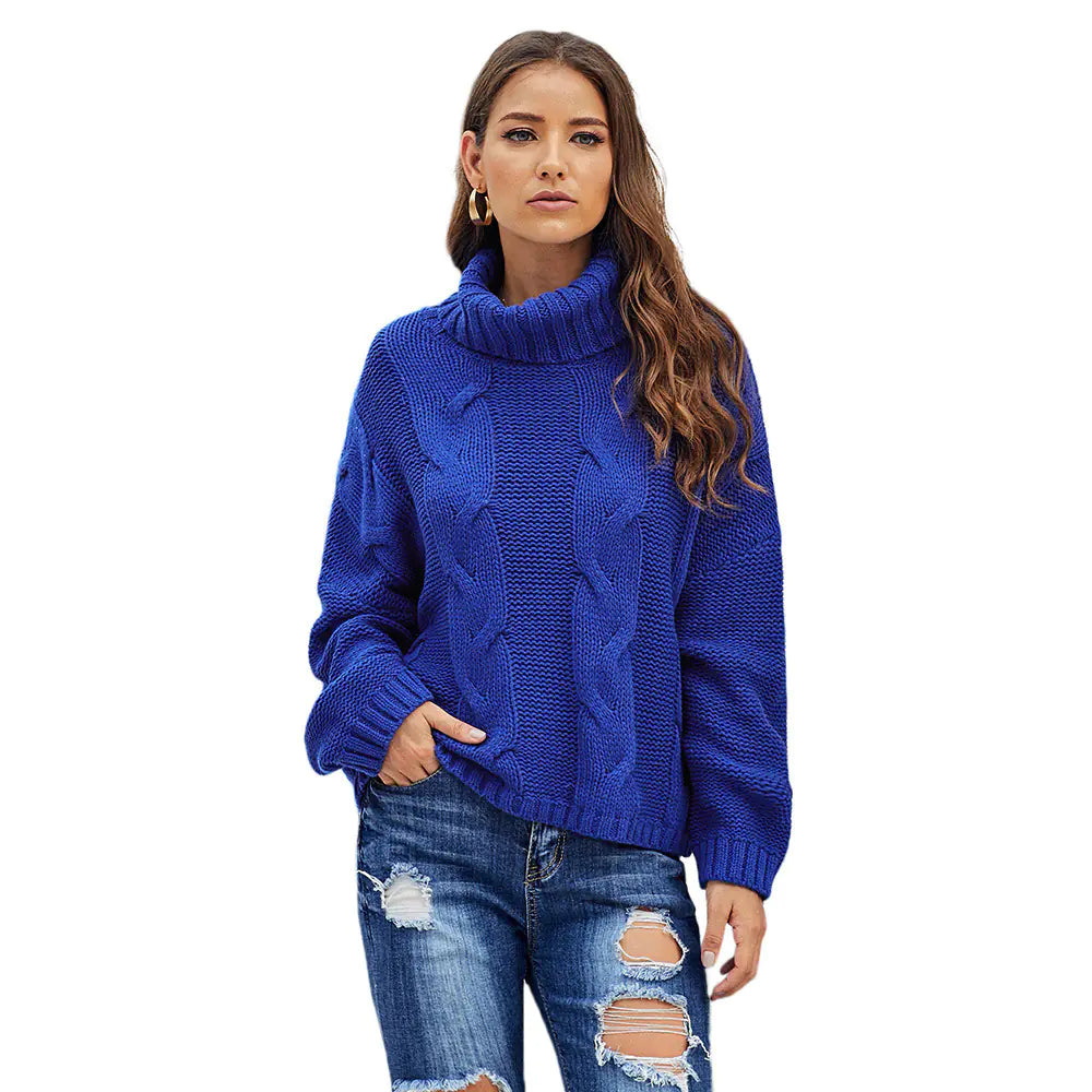 Loose Fit High Neck Knit Sweater